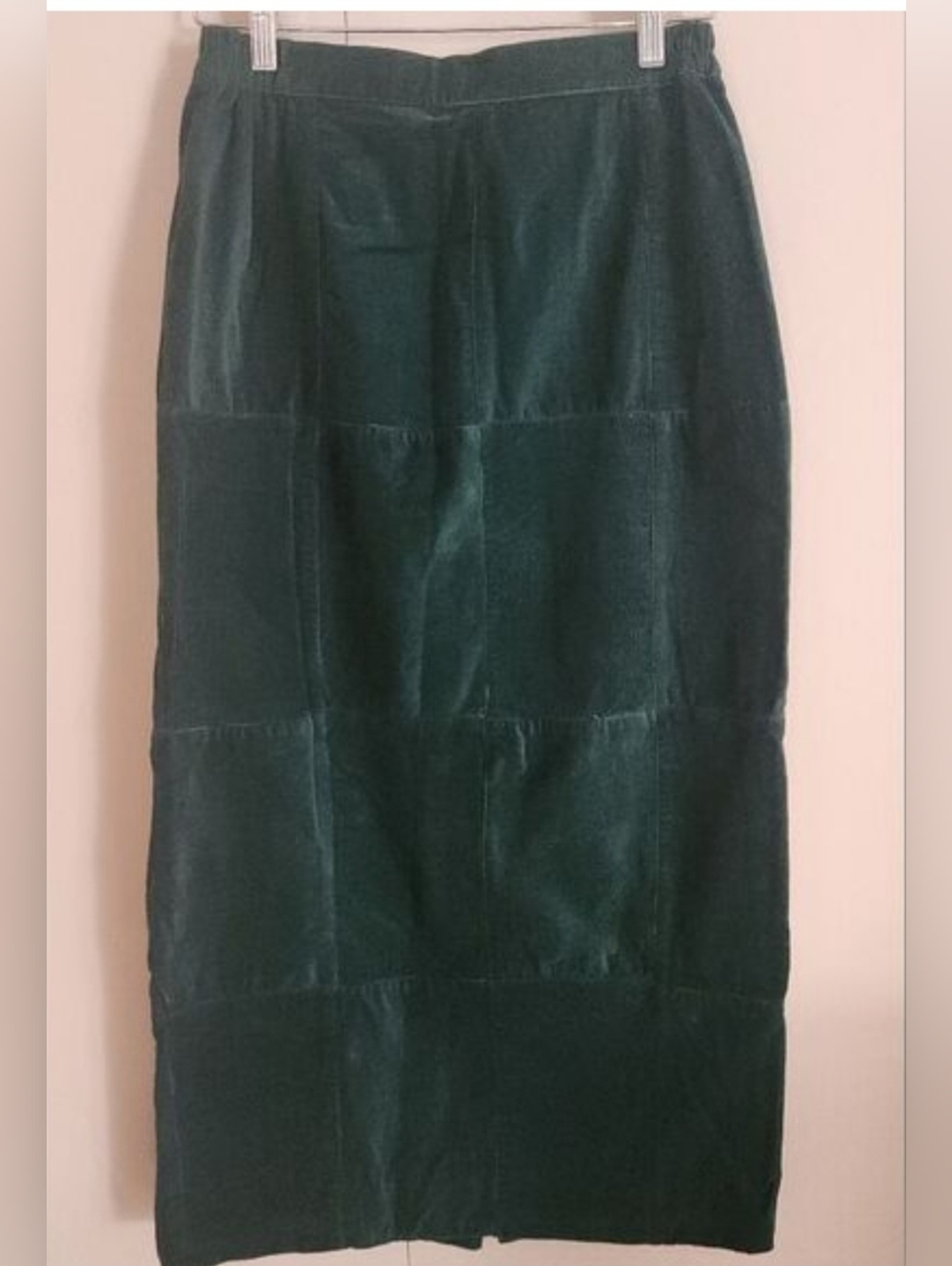 Susan Bristol Casuals Dark Green Corduroy Patchwork Midi Straight Skirt-Vintage